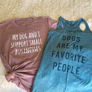 Dogs are my favorite people tank set small💙🐶